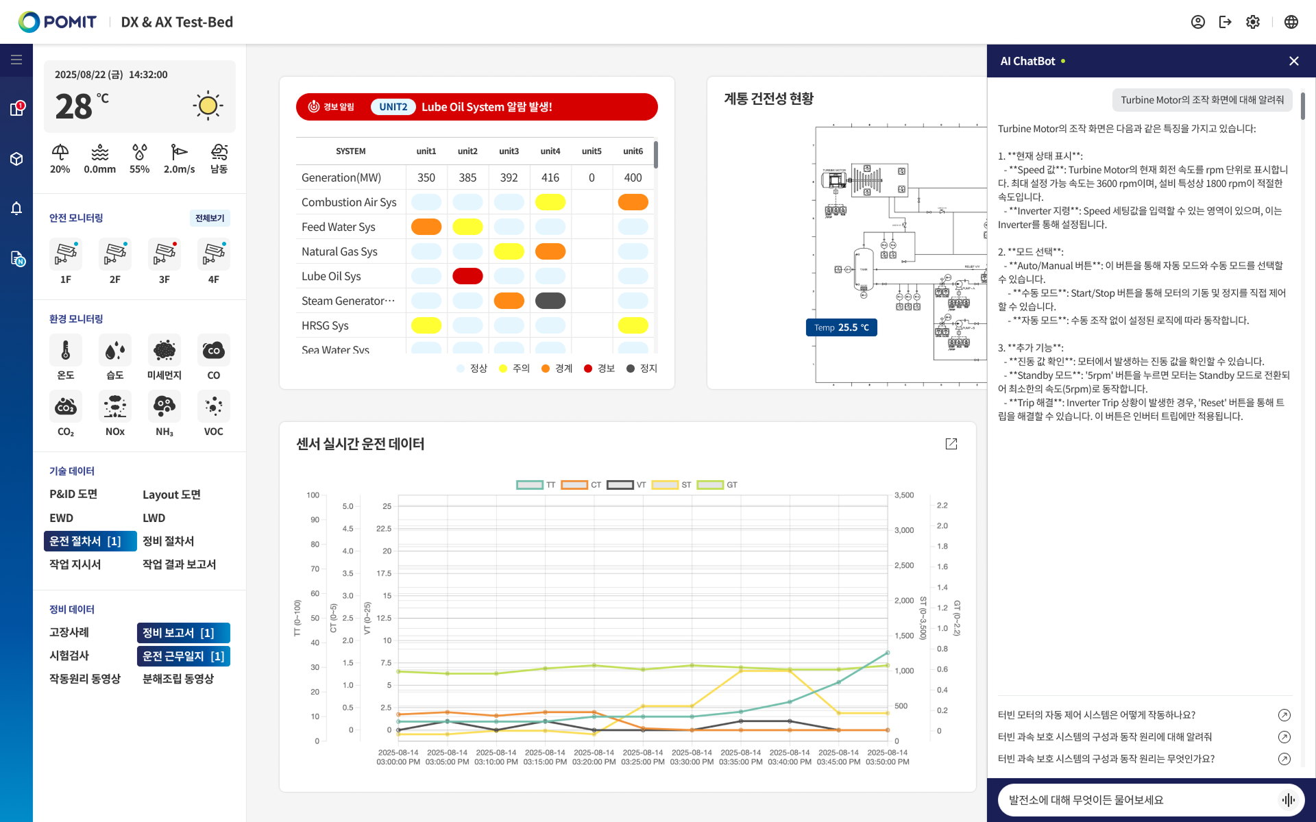 AI 챗봇 화면